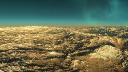 landscape on planet Mars, scenic desert scene on the red planet
