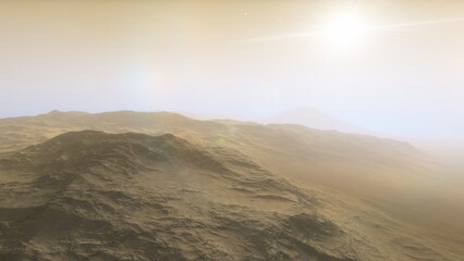 Fototapeta premium landscape on planet Mars, scenic desert scene on the red planet 