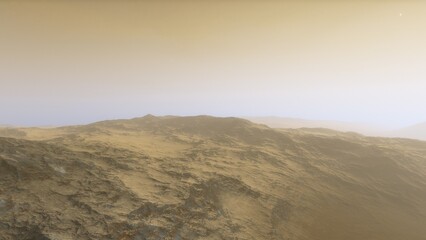 landscape on planet Mars, scenic desert scene on the red planet
