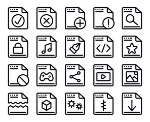 Set of files icons, Set of files collection in black color for website design, Design elements for projects. Vector illustration, files icon, file icon, Set of files icon collection, document icon