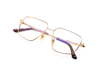 Image of modern fashionable spectacles isolated on white background, Eyewear, Glasses.