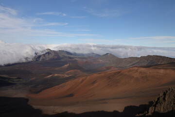 Naklejka premium Haleakala Summit Crater, volcanic landscape on island