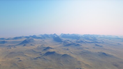 landscape on planet Mars, scenic desert scene on the red planet
