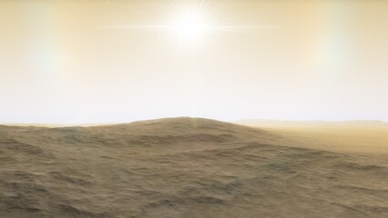 Fototapeta premium landscape on planet Mars, scenic desert scene on the red planet 