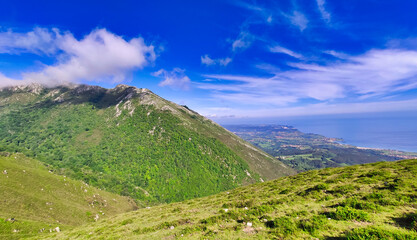 El Pienzu peak, 1160 m, Sierra del Sueve. Asturias, Spain