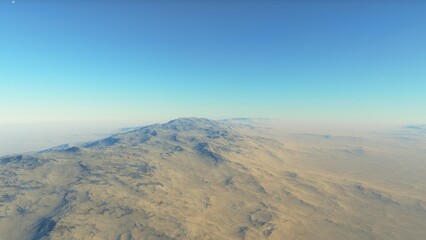 landscape on planet Mars, scenic desert scene on the red planet

