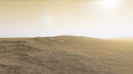 landscape on planet Mars, scenic desert scene on the red planet
