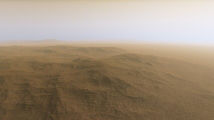 landscape on planet Mars, scenic desert scene on the red planet
