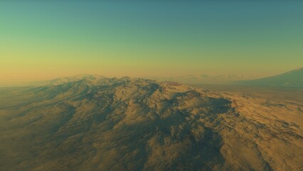 landscape on planet Mars, scenic desert scene on the red planet
