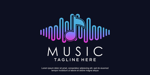 Music logo design with modern concept premium vector Premium Vector
