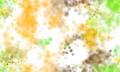 Obraz na płótnie Canvas Gree, yellow and brown watercolor spots on the white background. Chaotic brush strokes. Seamless pattern.