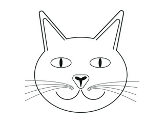 Grafika składająca się z konturów, będąca wizualizacją pyszczka kota.