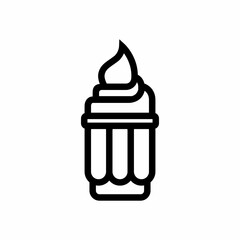 Cup an ice cream logo silhouette and icon design for your UI app and restaurant