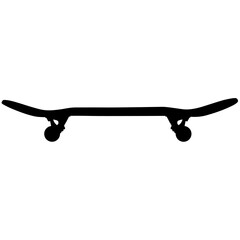 skateboard deck, truck and wheel, sports equipment for skateboarding realistic silhouette