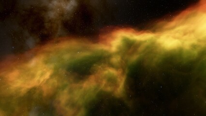 colorful space background with stars, nebula gas cloud in deep outer space, science fiction illustrarion 3d render