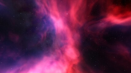 colorful space background with stars, nebula gas cloud in deep outer space, science fiction illustrarion 3d render