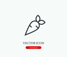 Carrot vector icon. Editable stroke. Symbol in Line Art Style for Design, Presentation, Website or Mobile Apps Elements, Logo.  Carrot symbol illustration. Pixel vector graphics - Vector