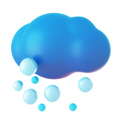 Set of Cloudy and Snow 3d weather icon on the white background. 3D rendering illustration.