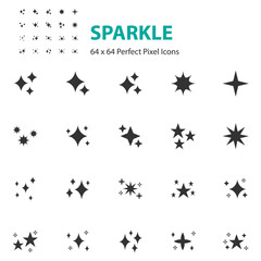 set of sparkle icons, glitter