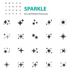 set of sparkle icons, glitter