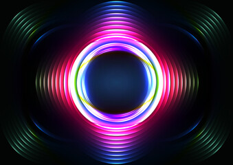 Abstract vector circle neon color modern concept background, Abstract circle light background concept, illustration vector design