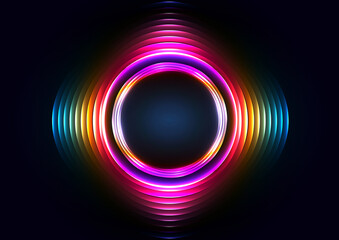 Abstract vector circle neon color modern concept background, Abstract circle light background concept, illustration vector design