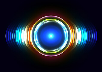 Abstract vector circle neon color modern concept background, Abstract circle light background concept, illustration vector design