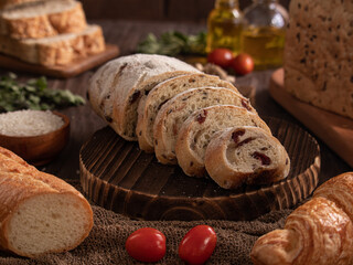 French Bread with closeup view