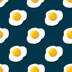 Eggs seamless pattern. Pattern with breakfast eggs. For food backgrounds, wallpaper, textiles.