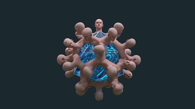 cluster of cloning human heads