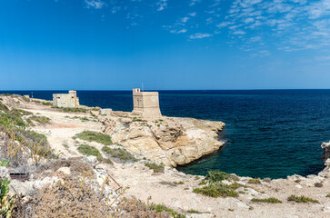 Fototapeta na wymiar Marsaskala Coastline, Malta, Sept. 2021