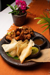 Fried fish. Fish pieces. Open mouth. fish nuggets

