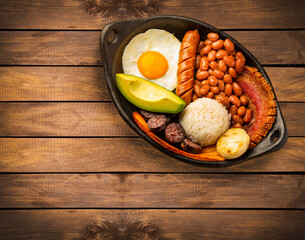 Bandeja paisa, typical Colombian main dish - Gastronomy of Antioquia