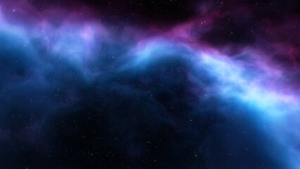 Fototapeta na wymiar Cosmic background with a blue purple nebula and stars 