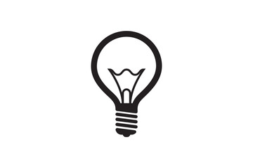 Electric light bulb icon. Electricity lamp symbol. Vector illumination sign.