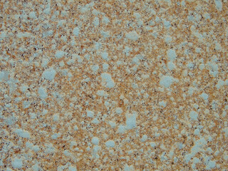 Texture of painted metal covered with rust. Background. Painted iron, covered with rust and...
