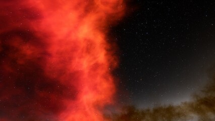 bright nebula, nebula in space, majestic red-purple nebula, beautiful space background 3D render
