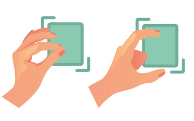 Hand gestures for smartphone isolated set. Vector cartoon design element illustration