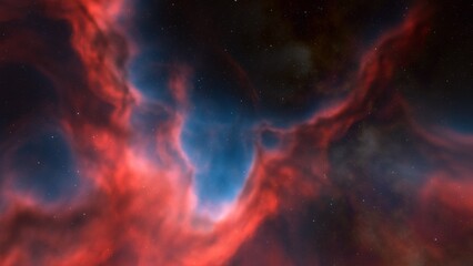 red-violet nebula in outer space, horsehead nebula, unusual colorful nebula in a distant galaxy, red nebula 3d render  © ANDREI