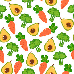 Vegetables seamless repeat wrap cover pattern background illustration