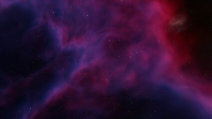Obraz premium red-violet nebula in outer space, horsehead nebula, unusual colorful nebula in a distant galaxy, red nebula 3d render 