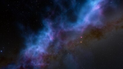 Plakat Deep space nebula with stars. Bright and vibrant Multicolor Starfield Infinite space outer space background with nebulas and stars. Star clusters, nebula outer space background 3d render 
