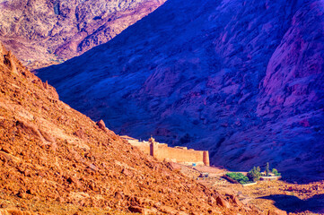 Saint Catherine's Monastery at Mount Sinai, traditionally known as Jabal Musa, at Sinai Peninsula...