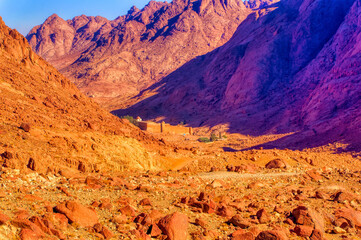 Saint Catherine's Monastery at Mount Sinai, traditionally known as Jabal Musa, at Sinai Peninsula of Egypt.