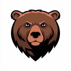 grizzly bear head e sport logo mascot template vector illustration