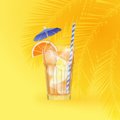 Summer cocktail in yellow background 1x1 svg