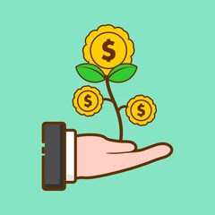 coin purse investment cartoon