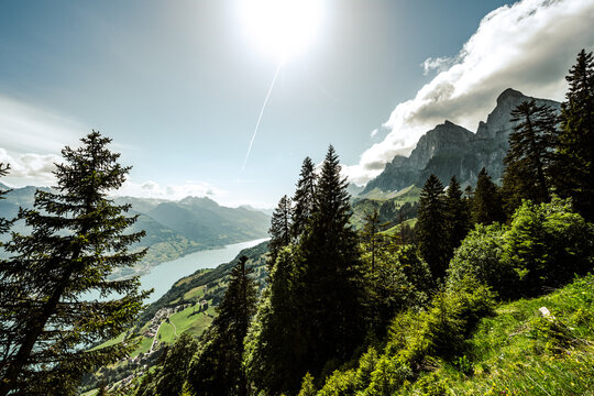 Aussicht auf die Churfirsten und den Walensee