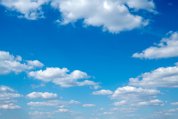 White clouds in blue sky.