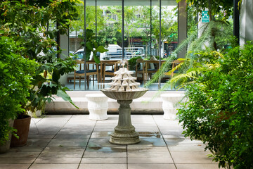 Obraz premium Modern water fountain in the park.